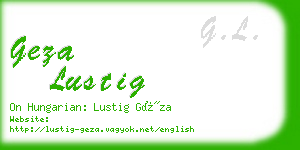 geza lustig business card